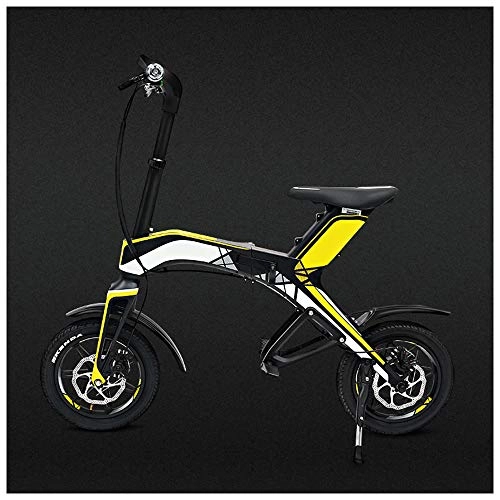 Bicicletas eléctrica : YYD Bicicleta eléctrica Plegable Bicicleta Inteligente Bluetooth Bicicleta eléctrica Ciudad portátil Motocicleta, Yellow