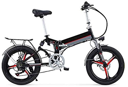 Bicicletas eléctrica : ZJZ 20"350W Plegable / Material de Acero al Carbono Bicicleta eléctrica Urbana Bicicleta eléctrica asistida Bicicleta de montaña Deportiva con batería de Litio extraíble de 48V