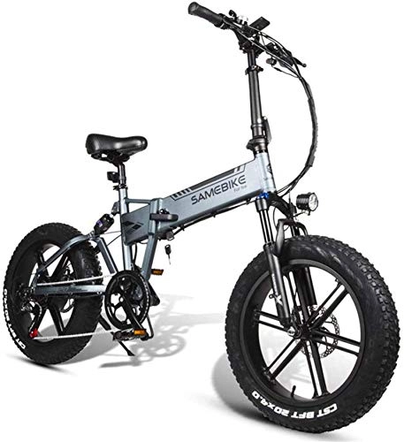 Bicicletas eléctrica : ZJZ Bicicleta eléctrica, Bicicleta de montaña Ligera Plegable, Motor de 500 W, batería de Litio 48V10AH, Resistencia de 30-50 km, Asiento Ajustable, Soporte de Carga Grande