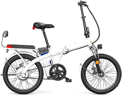 Bicicletas eléctrica : ZJZ Bicicleta eléctrica de Ciudad Plegable de 20", Bicicleta eléctrica asistida Bicicleta Deportiva de 250 W con batería de Litio extraíble de 48 V, Material de Acero al Carbono