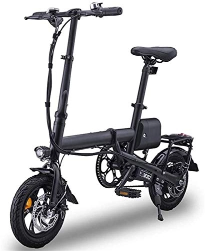 Bicicletas eléctrica : ZJZ Bicicleta eléctrica Plegable Ligera Bicicleta compacta Plegable para desplazamientos y Ocio, 350 W 12 Pulgadas 36 V Ligera con Faros LED, Carga máxima 100 kg