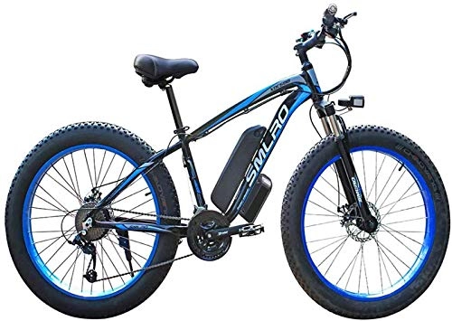 Bicicletas eléctrica : ZJZ Bicicletas eléctricas de 26 Pulgadas, Bicicletas de neumáticos gordos, Instrumento de Control de Pantalla LCD, Engranajes de 21 velocidades, Ciclismo al Aire Libre para Adultos