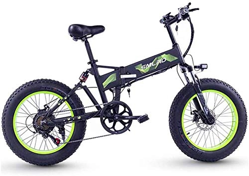 Bicicletas eléctrica : ZJZ Bicicletas eléctricas Plegables 4.0 neumáticos de Grasa, aleación de Aluminio Bicicleta Pantalla LCD Choque Bicicleta Deportes Ciclismo al Aire Libre