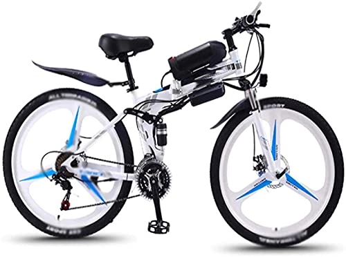 Bicicletas eléctrica : ZJZ Bicicletas eléctricas Plegables de 26 Pulgadas, Horquilla amortiguadora 350W Bicicletas de montaña para Nieve Deportes Bicicleta para Adultos al Aire Libre