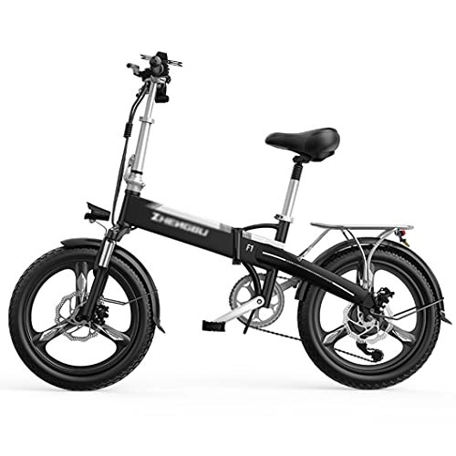 Bicicletas eléctrica : ZXQZ Bicicletas Eléctricas para Adultos Bicicleta Eléctrica Plegable de 20", con Batería Extraíble de 48 V, Alcance Máximo 120 Millas.