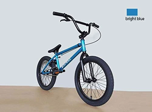 BMX : Bicicleta BMX Bikes De 18 Pulgadas para Nios, Cuadro De Acero De Alta Resistencia Y Alto Contenido De Carbono, Manivela, Juego De Bielas 25T, Freno En U Y Palanca De Freno Ligera Brightblue