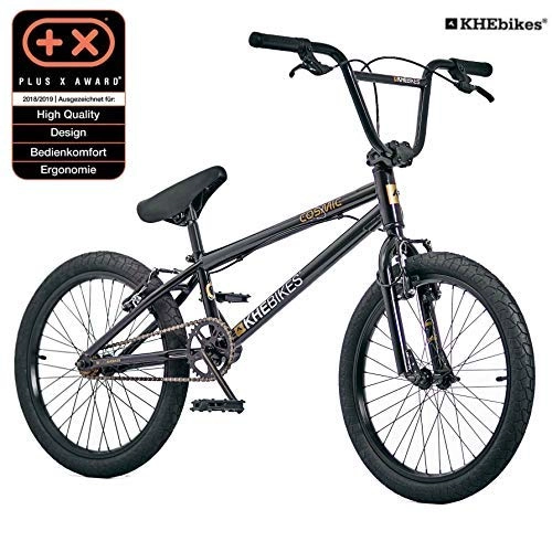 BMX : KHE BMX Cosmic - Bicicleta de 20 Pulgadas con Rotor Affix (Solo 11, 1 kg), Color Azul, Negro y Blanco, Negro