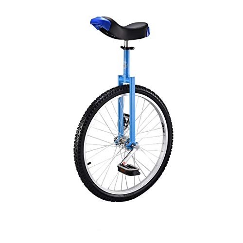 Monociclo : 18 / 20 / 24"Pulgadas Rueda Monociclo Antideslizante acrobacia Bicicleta Deportes al Aire Libre Fitness Ejercicio Pedal Equilibrio Coche (Blue, 24 Inch)
