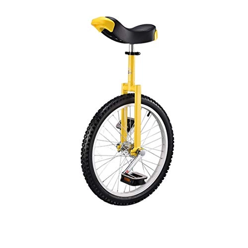 Monociclo : 18 / 20 / 24"Pulgadas Rueda Monociclo Antideslizante acrobacia Bicicleta Deportes al Aire Libre Fitness Ejercicio Pedal Equilibrio Coche (Yellow, 16inch)
