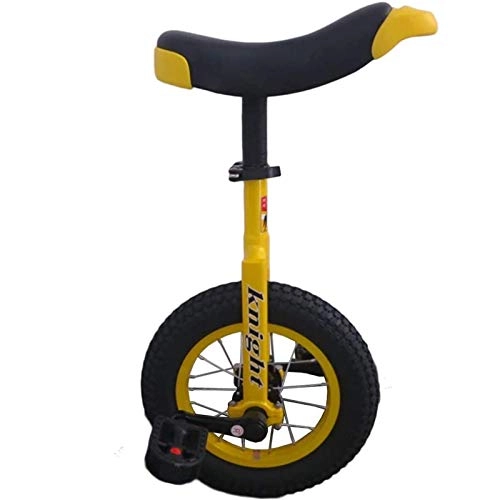 Monociclo : aedouqhr Rueda pequeña de 12"para niños / niños / niños / niñas, Ciclo uniciclo para Principiantes, Ejercicio de autoequilibrio, Altura del Usuario 92 cm 135 cm (Color: Amarillo, tamaño: Rueda de 12