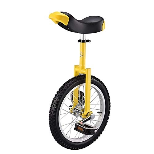 Monociclo : HWF Monociclo 16 Pulgadas de Ruedas Monociclo con Cómodo Asiento de Silla de Montar, para Equilibrio Ejercicio Entrenamiento Carretera Calle Bicicleta Ciclismo, Carga 150kg / 330lbs (Color : Yellow)