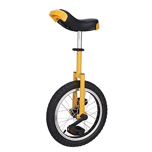 Monociclo : HWF Monociclo Ajustable Monociclo 16 Pulgadas Amarillo Ejercicio de Equilibrio Bicicleta Divertida Aptitud, Marco de Acero Fuerte, Silla Ergonmica Contorneada, Carga de 150 Lbs
