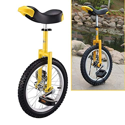 Monociclo : HWF Monociclo Amarillo Rueda de 16 / 18 / 20 Pulgadas Bicicleta de Ciclismo Monociclo con Cmodo Asiento de Liberacin, para Nios Adolescentes Practica Montar a Caballo Mejorar El Equilibrio