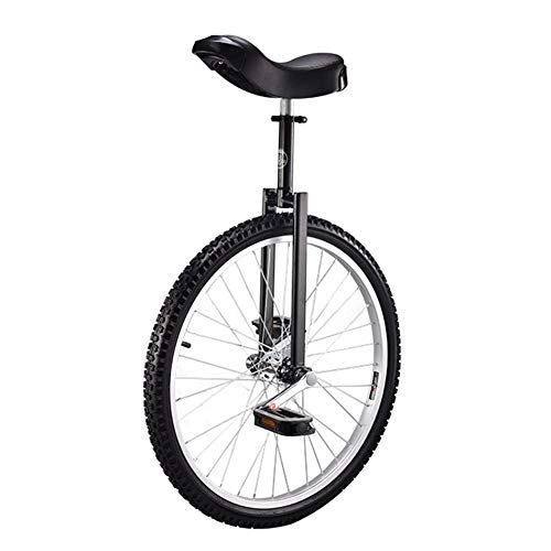 Monociclo : HWF Monociclo Negro 24" / 20" / 18" / 16" Rueda Monociclo para Nios / Adultos, Equilibrio Ciclismo Bicicletas Bicicleta con Asiento Ajustable y Pedal Antideslizante, Edades de 9 Aos en Adelante