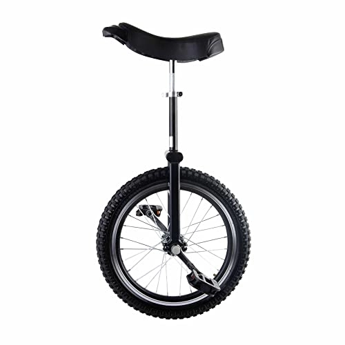 Monociclo : HXFENA Monociclo, Asiento Ajustable Antideslizante Equilibrio de NeumáTicos Ciclismo DiversióN Bicicleta Ejercicio FíSico con Soporte, para Principiantes Kids Adultos / 18 Inches / Black