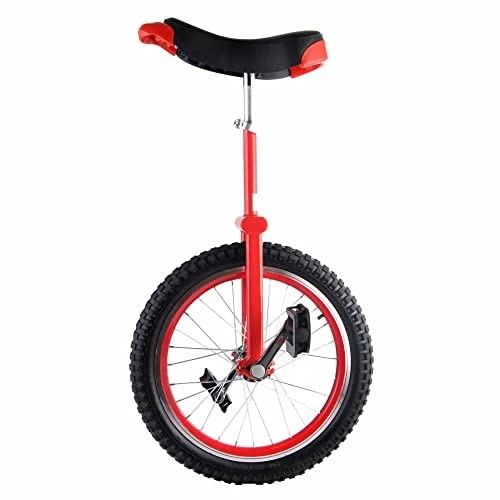 Monociclo : HXFENA Monociclo de Entrenamiento de Ruedas, Asiento Ajustable, Antideslizante, Equilibrio de NeumáTicos de Montaña, Ejercicio de Ciclismo con Soporte Gratuito / 20 Inch / Red