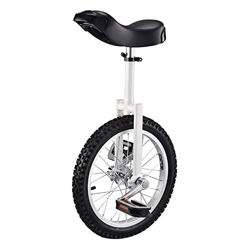 Monociclo : HXFENA Monociclo, Equilibrio Antideslizante Ajustable en Altura Cycle Ejercicio Divertido Bicicleta Fitness Rueda Entrenador con Soporte, para Kids Principiantes / 16 Inch / White