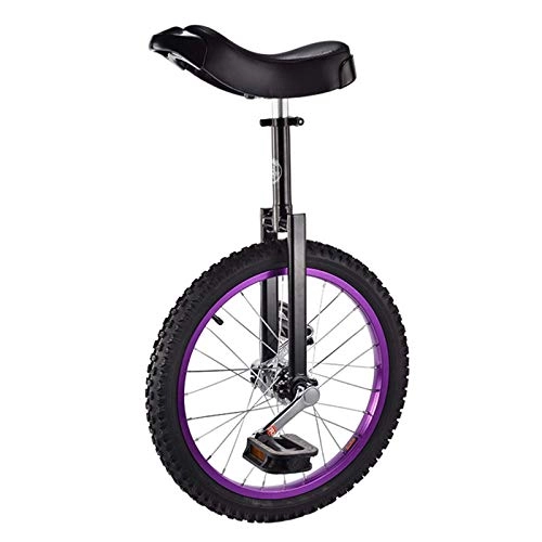 Monociclo : LXX Monociclo 16 / 18 Pulgadas Solo Ronda Niños Adultos Altura Ajustable Equilibrio Ciclismo Ejercicio Púrpura