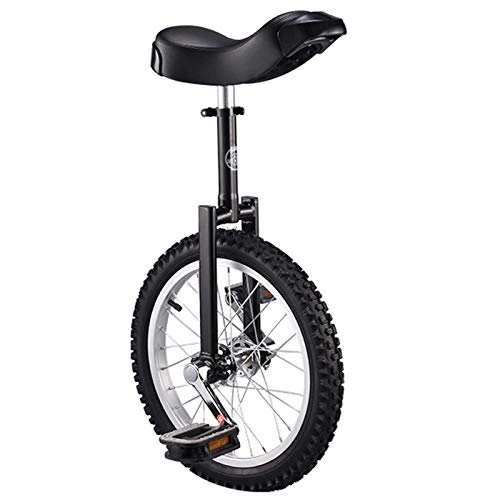Monociclo : LXX Monociclos Antideslizante Entrenadores Altura Ajustable, Bicicleta de Ciclismo por Ninos / Adultos, con Comodo Suelte El Asiento y El Soporte (Color : Black, Size : 20inch)