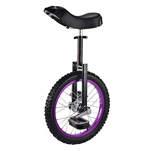 Monociclo : Monociclo, Ajustable Antideslizante Equilibrio Ciclismo Rueda de Ejercicio Bicicleta SillíN ErgonóMico Contorneado con Soporte para Principiantes Adolescentes / 16 inches / púrpura