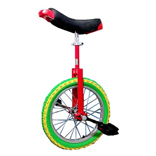Monociclo : Monociclo Ajustable, NiñOs Adultos Acrobacia Profesional Rueda Entrenador Equilibrio Ciclismo Ejercicio Contorneado SillíN ErgonóMico / 16 inches / rojo