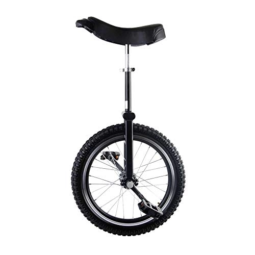 Monociclo : Monociclo, Asiento Ajustable Antideslizante Equilibrio de NeumáTicos Ciclismo DiversióN Bicicleta Ejercicio FíSico con Soporte, para Principiantes Kids Adultos / 18 inches / Negro