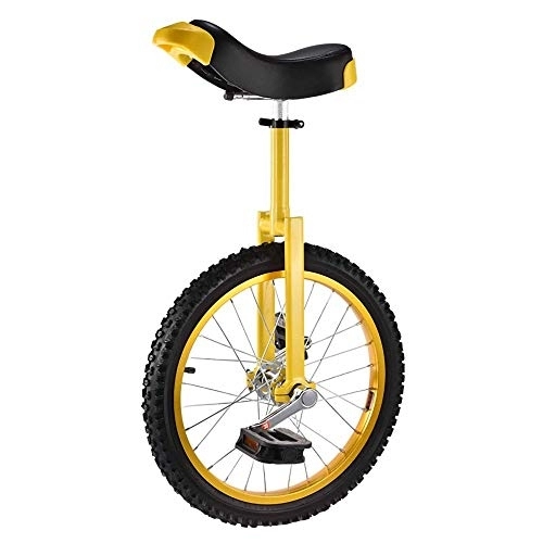 Monociclo : Monociclo de Entrenamiento de Ruedas, Ajustable Antideslizante NeumáTico de Montaña Ejercicio de Ciclismo de Equilibrio para Principiantes Adultos Kids Adolescentes / 18 inches / amarillo