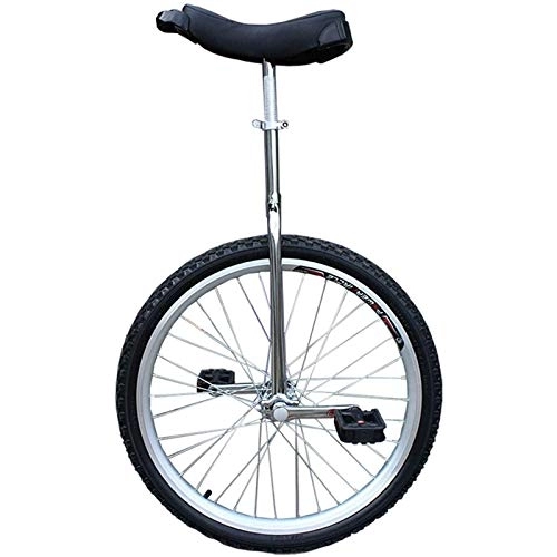 Monociclo : Monociclo De Horquilla Cromada De 20"para Adultos / Niños Grandes, Bicicleta Monociclo De Una Rueda, Cumpleaños (Color: Plateado, Tamaño: 20 Pulgadas) Duradero