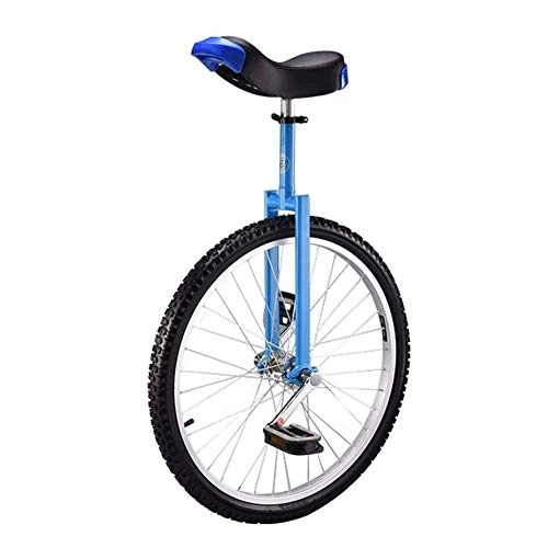 Monociclo : Monociclo De Ruedas De 24" / 20" / 18" / 16" para Niños / Adultos, Bicicletas De Ciclismo Blue Balance Bicicleta con Asiento Ajustable Y Pedal Antideslizante, 9 Años En Adelante (Color: Azul, Tamaño