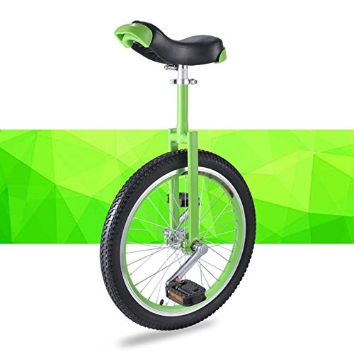 Monociclo : Monociclo, Monociclo De Una Sola Rueda De Altura Ajustable 16 / 18 / 20 Pulgadas Adecuado for Adultos / Niños con Una Altura De 1, 25-1, 75 M (Color : Green, Size : 20 Inches)