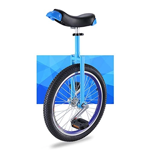Monociclo : Monociclo, Monorrueda para los niños, ajustable monociclo al aire libre con llantas aluminio (16 '', 18 '', 20 '') a prueba fugas butílico neumático rueda ciclo al aire libre Deportes fitness, Azul, 20″