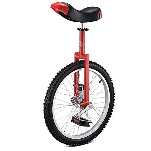Monociclo : Monociclo Rojo Rueda 18 / 16 / 20 Pulgadas Principiante Monociclo, los niños / niñas / os / Childern (8 / 10 / 12 / 15 años) Balance de Ciclismo, con Llantas de Aluminio y Soporte (Size : 20inch Wheel)
