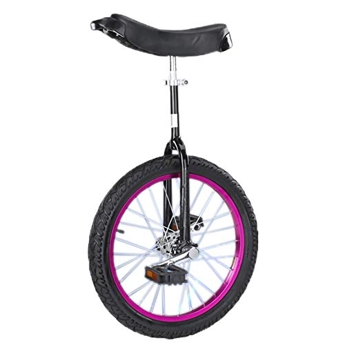Monociclo : Monociclo, SillíN Ajustable Profesional Antideslizante Equilibrio de NeumáTicos de Montaña Bicicleta de Ejercicio Altura Adecuada 140-165 CM / 18 inches / púrpura
