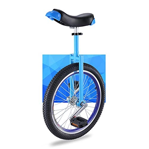 Monociclo : QWEASDF Monociclo, Unicycle 16", 18", 20"Rueda de Cromo Profesional Unicycle a Prueba de Fugas Rueda de butilo Rueda Ciclismo Deportes al Aire Libre Fitness Ejercicio, Azul, 20"