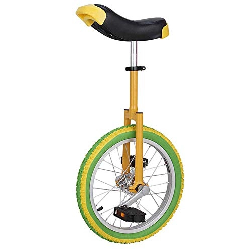 Monociclo : Rueda Amarilla y Verde de 16 / 18 / 20 Pulgadas, para Adultos, Principiantes, niños, Adolescentes, Ciclismo de Equilibrio Ajustable en Altura de Color, Ejercicio físico (tamaño: Rueda de 20 pulg