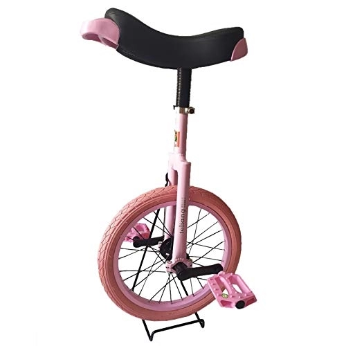 Monociclo : SERONI Monociclo Monociclo Rosa Monociclo para niñas, monociclos de Ciclismo de Equilibrio de una Sola Rueda de 16", para Principiantes / niños de 4 / 5 / 6 / 7 / 8 / 9 / 10 / 11 años, neumático Antideslizante