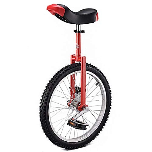 Monociclo : YQG Monociclo clásico de 20 Pulgadas, para Principiantes / Adultos, Bicicleta de Equilibrio de Cuadro Resistente, con llanta de montaña y llanta de aleación, cumpleaños, Rojo