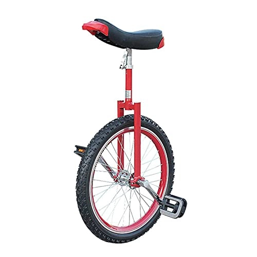 Monociclo : ywewsq Boy Girls Unisex Monociclo Bicicleta Niños Adultos Principiante, 16" / 18" / 20" / 24" Rueda Bicicleta de una Rueda, Altura Ajustable, Carga 150 kg / 330Lbs (Color: Rojo, Tamaño: 51 cm (20 p