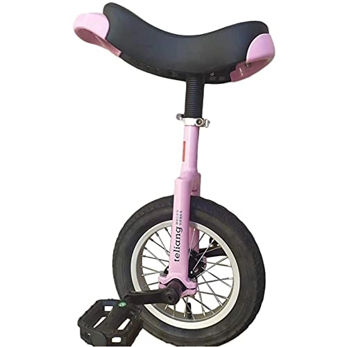 Monociclo : ywewsq Niñas de 12 Pulgadas para niños / Hijas de 5 a 12 años, Deportes al Aire Libre para niños Uni Cycle con cómodo sillín, fácil de Montar (Color: Rosa)