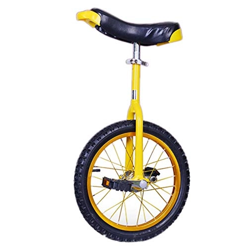 Monociclo : ywewsq Rueda Amarilla para niños al Aire Libre de 16 '' / 18 '' 10 / 11 / 12 / 15 años, Bicicleta de una Rueda Antideslizante para Adultos de 20 '', fácil de Montar (tamaño: Rueda de 16 Pulgadas)