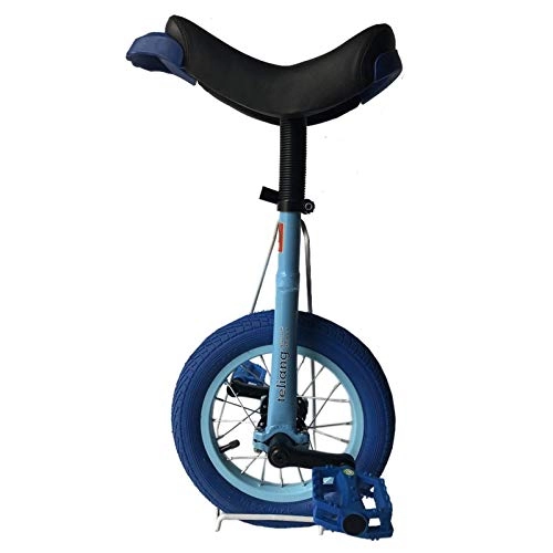Monociclo : ywewsq Rueda pequeña de 12 Pulgadas para niños de 12 / 10 / 9 / 8 / 7 / 6 años, Bicicleta de una Rueda para niños Principiantes con llanta Antideslizante, Regalo de cumpleaños para niños (Color: Azul)