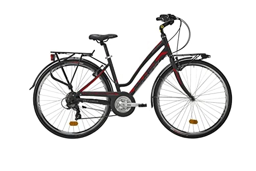 Paseo : Atala Citybike para mujer modelo 2021 Discovery, 18 velocidades, color negro - rojo, talla 49 (M)