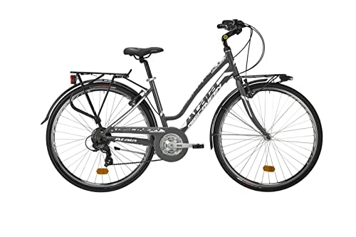 Paseo : Atala Citybike para mujer modelo 2021 Discovery S, 18 velocidades, color antracita - blanco, talla 49 (M)