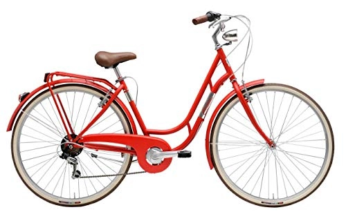 Paseo : Bicicleta de 28 pulgadas para mujer Adriática Danish Shimano, 6 V, color rojo