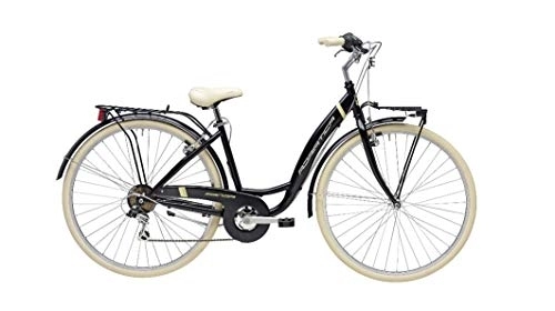 Paseo : Bicicleta de 28 pulgadas para mujer Adriática Panda Shimano 6 V, color negro