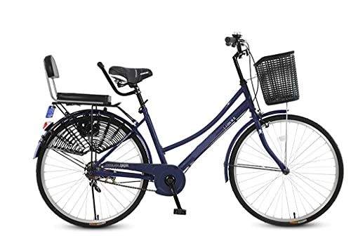 Paseo : Bicicleta de carretera urbana de 24 pulgadas, ligera, de una velocidad, bicicleta holandesa, marco de acero, bicicleta para hombre, bicicleta urbana, deportes al aire libre, bicicleta urbana, Azul