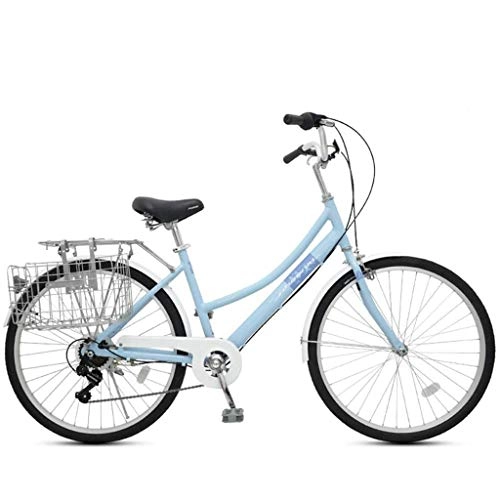 Paseo : Comfort BikesBike - Bicicleta de carretera híbrida para hombre y mujer, estilo retro, 7 velocidades en el parque, para mujer, Touring City Road con estante trasero, paso a paso, B