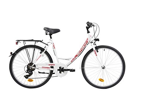 Paseo : F.lli Schiano Elegance Bicicleta Urbana, Women's, Blanco-Rojo, 26