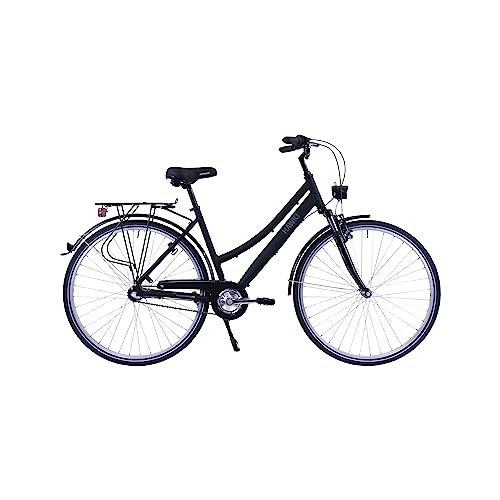 Paseo : HAWK Citytrek Easy Blue Lady Bicicleta de mujer de 28 pulgadas (51 cm) I Bicicleta de ciudad ligera I Bicicleta para mujer con cambio de buje Shimano de 3 velocidades y dinamo de buje