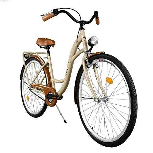 Paseo : Milord Bikes Cómoda Bicicleta de Ciudad, Bicicleta, 1 Velocidades, Rueda de 26", Marrón